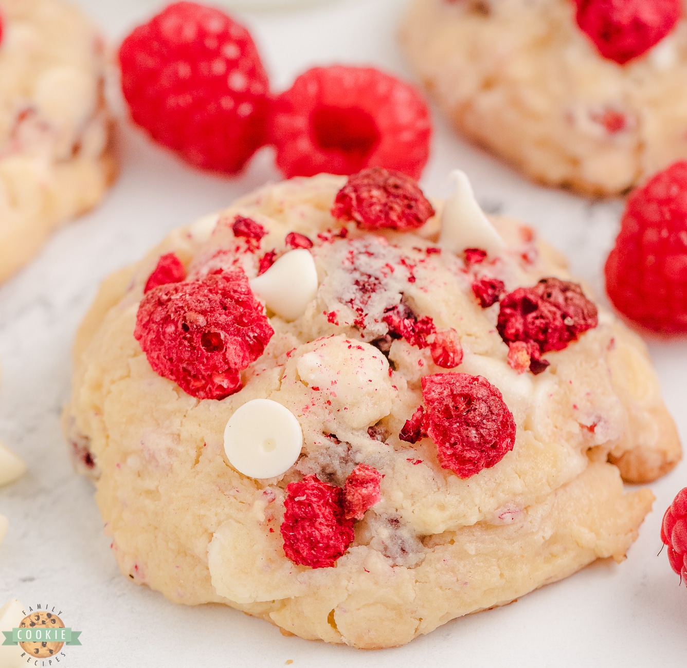 white chocolate raspberry cheesecake cookies