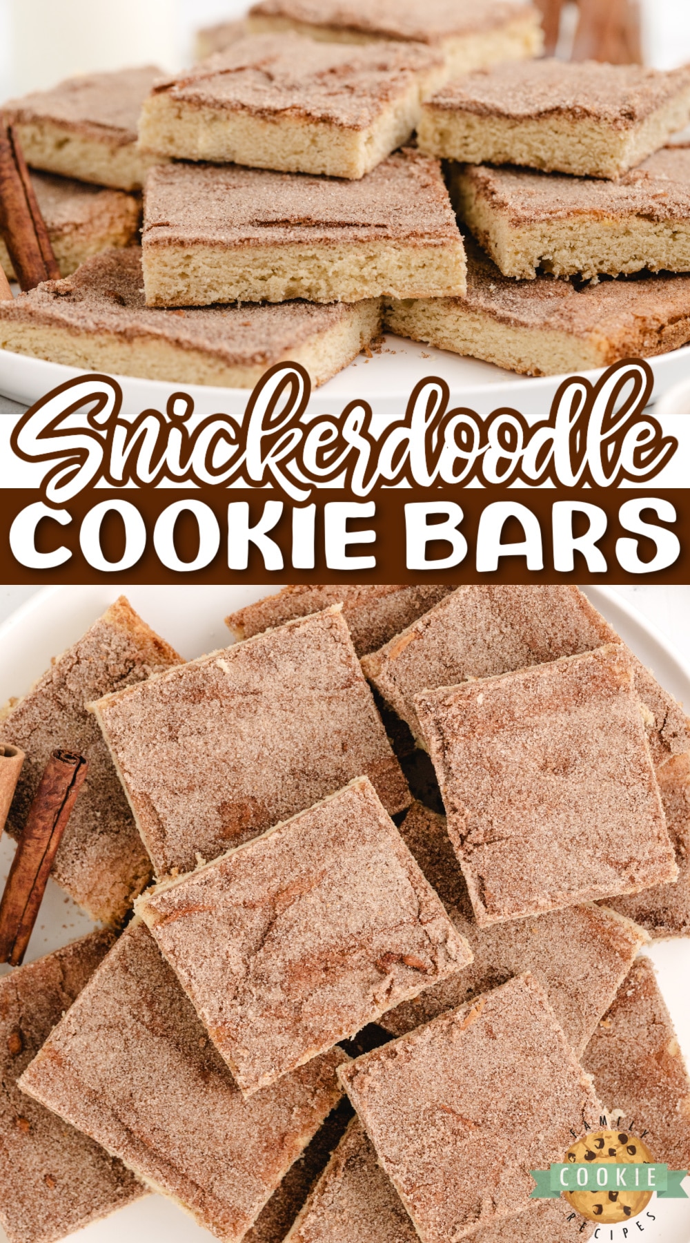 Snickerdoodle Cookie Bars are soft, delicious, and packed with that cinnamon flavor we all love! This simple Snickerdoodle recipe is made in a sheet pan and can be easily sliced and served.