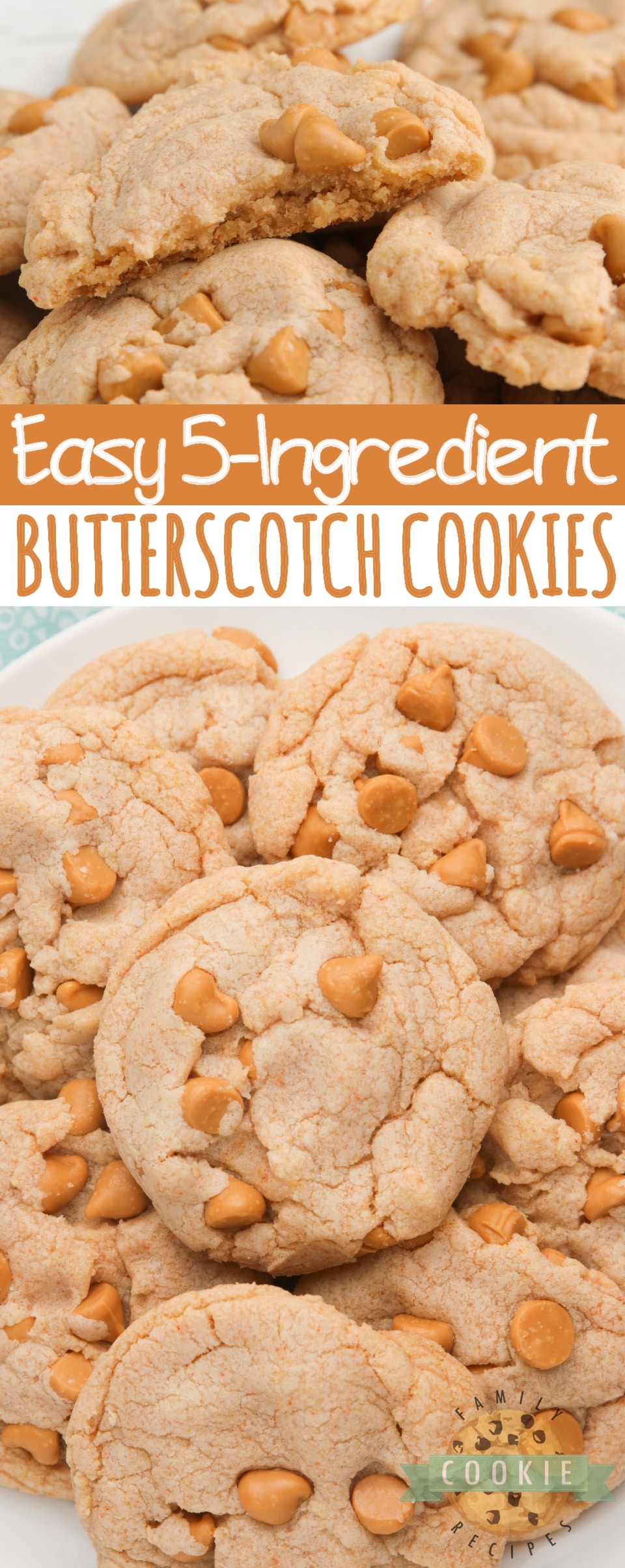 Easy Butterscotch Cookies made with a sugar cookie mix and butterscotch pudding. Only 5 ingredients needed for these delicious cookies that are soft, chewy and packed with tons of butterscotch flavor! 