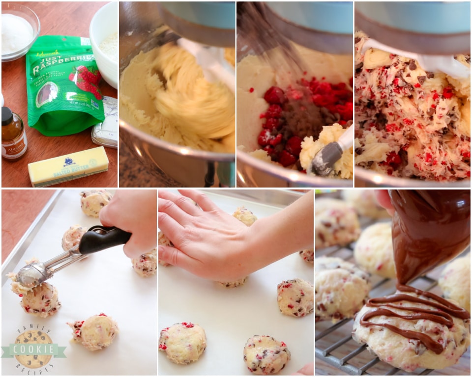 How to make Chocolate Raspberry Cheesecake Cookies