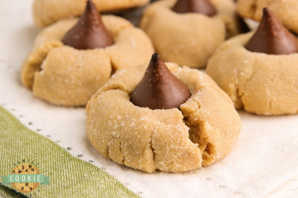 Peanut Butter Cookies with a Hershey kiss in the middle