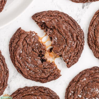 caramel stuffed brownie cookies