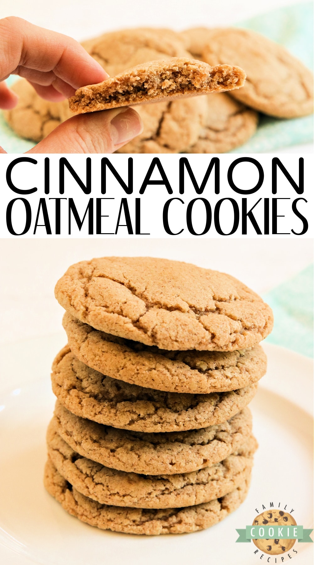 Cinnamon Oatmeal Cookies are soft, chewy and packed with oat flour and ground cinnamon. My new favorite oatmeal cookie recipe!