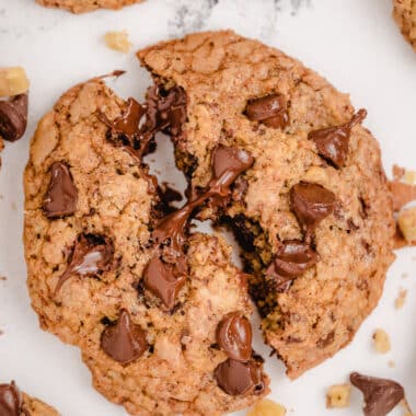 homemade neiman marcus cookies broken in half