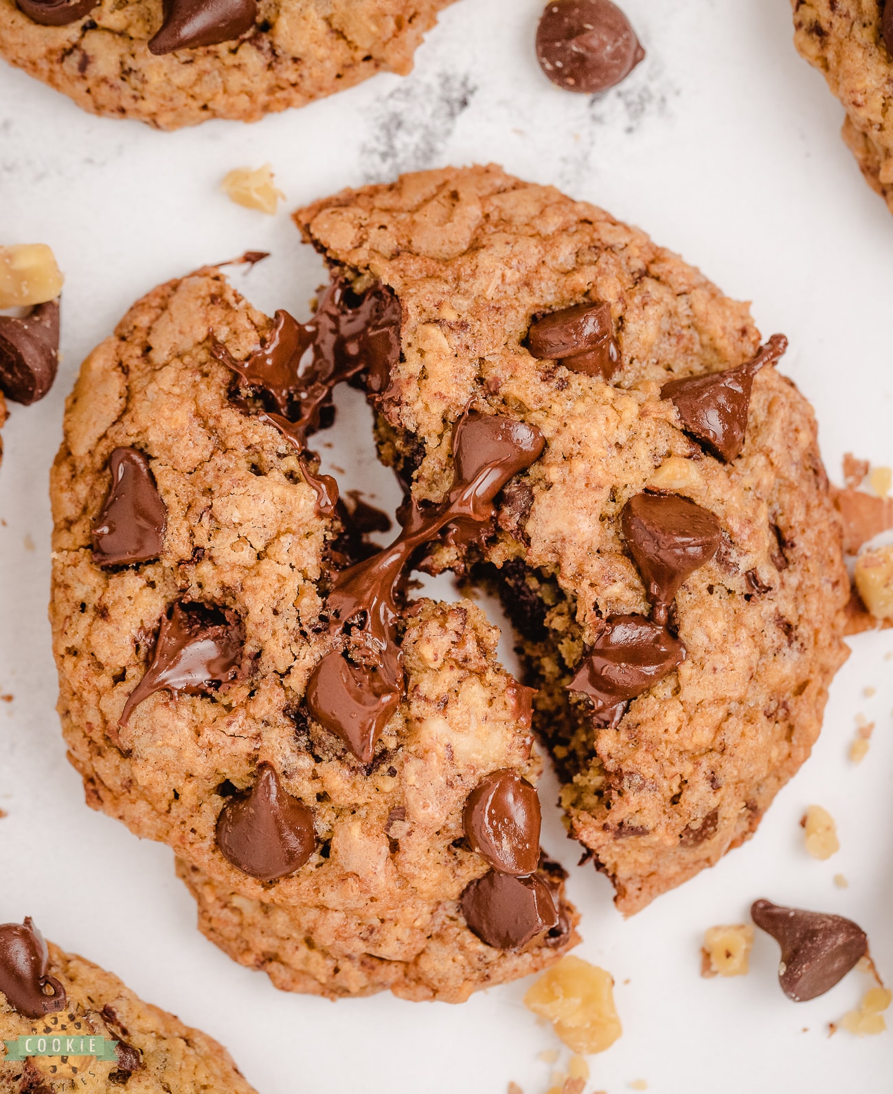 homemade neiman marcus cookies broken in half