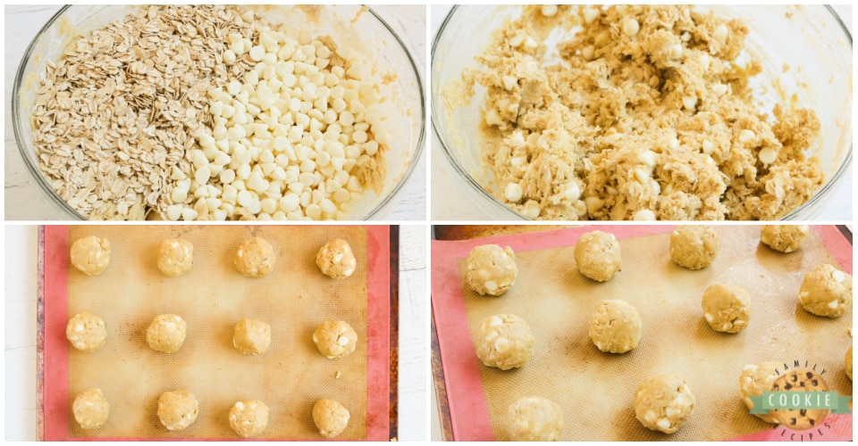 Step by step instructions on how to make lemon oatmeal cookies