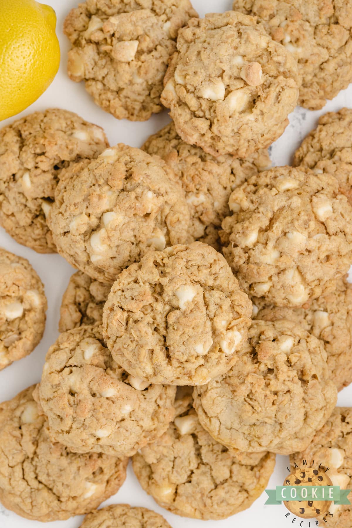 Lemon Oatmeal Cookies are soft, chewy, and made with lemon pudding mix and white chocolate chips! Easy oatmeal cookie recipe with a ton of lemon flavor!