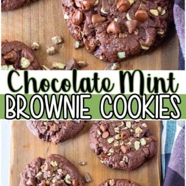 Chocolate Mint Brownie Cookies recipe .PIN