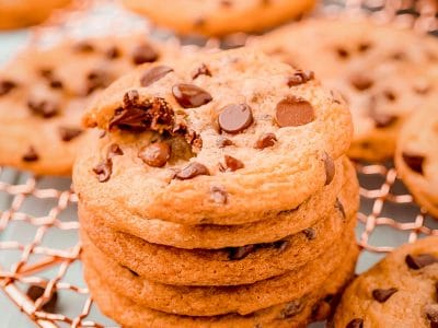 Copycat Chewy Chips Ahoy Cookies made easy at home with simple ingredients! Soft and chewy chocolate chip cookies even better than your favorite store-bought treat!