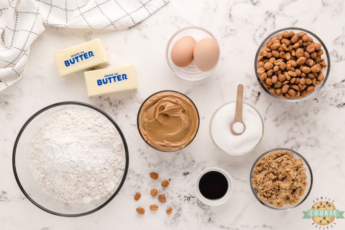 Ingredients in honey roasted peanut butter cookies