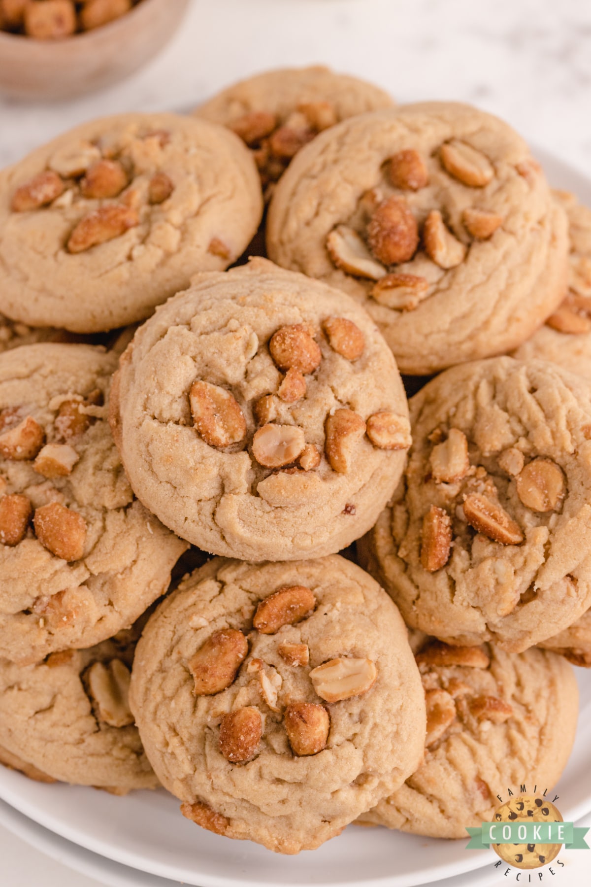 Peanut Butter Cookies with honey roasted peanuts
