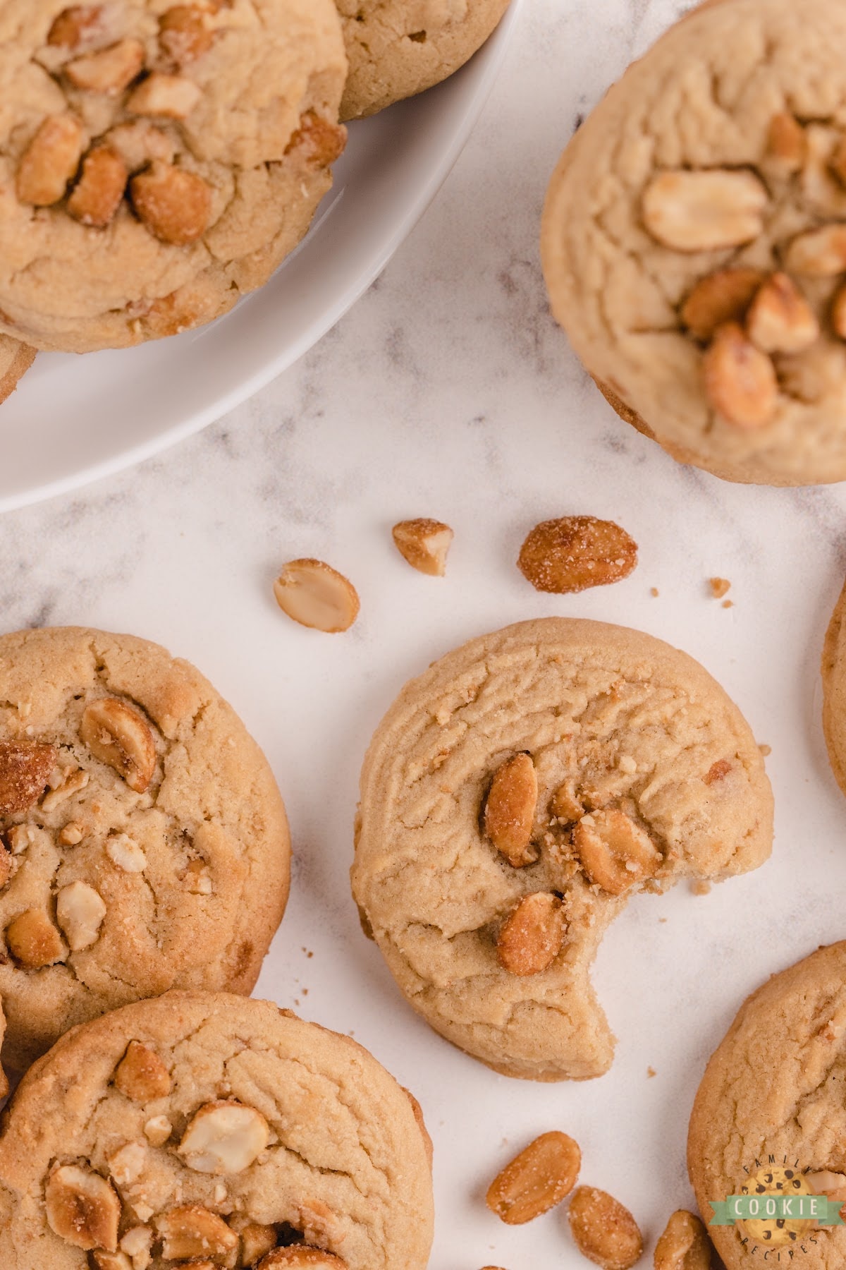 Peanut butter cookies with honey roasted peanuts