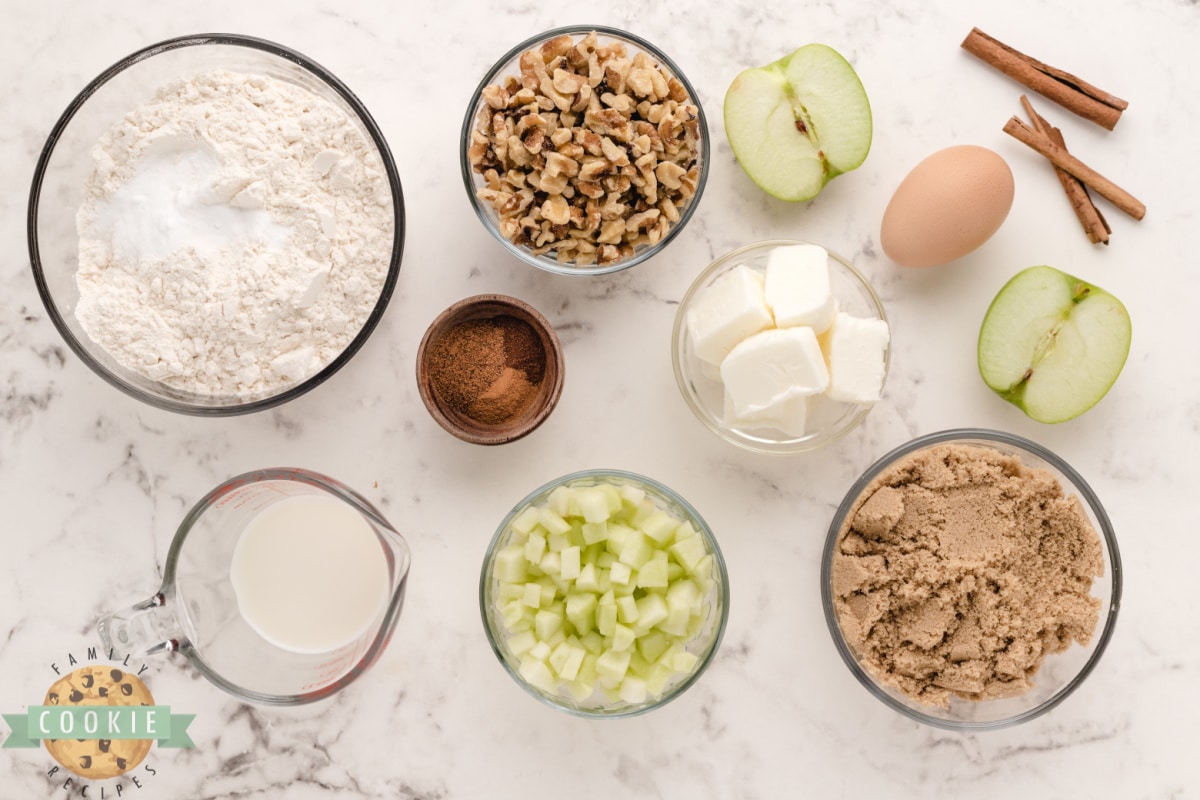 Ingredients in Vanilla Glazed Spiced Apple Cookies