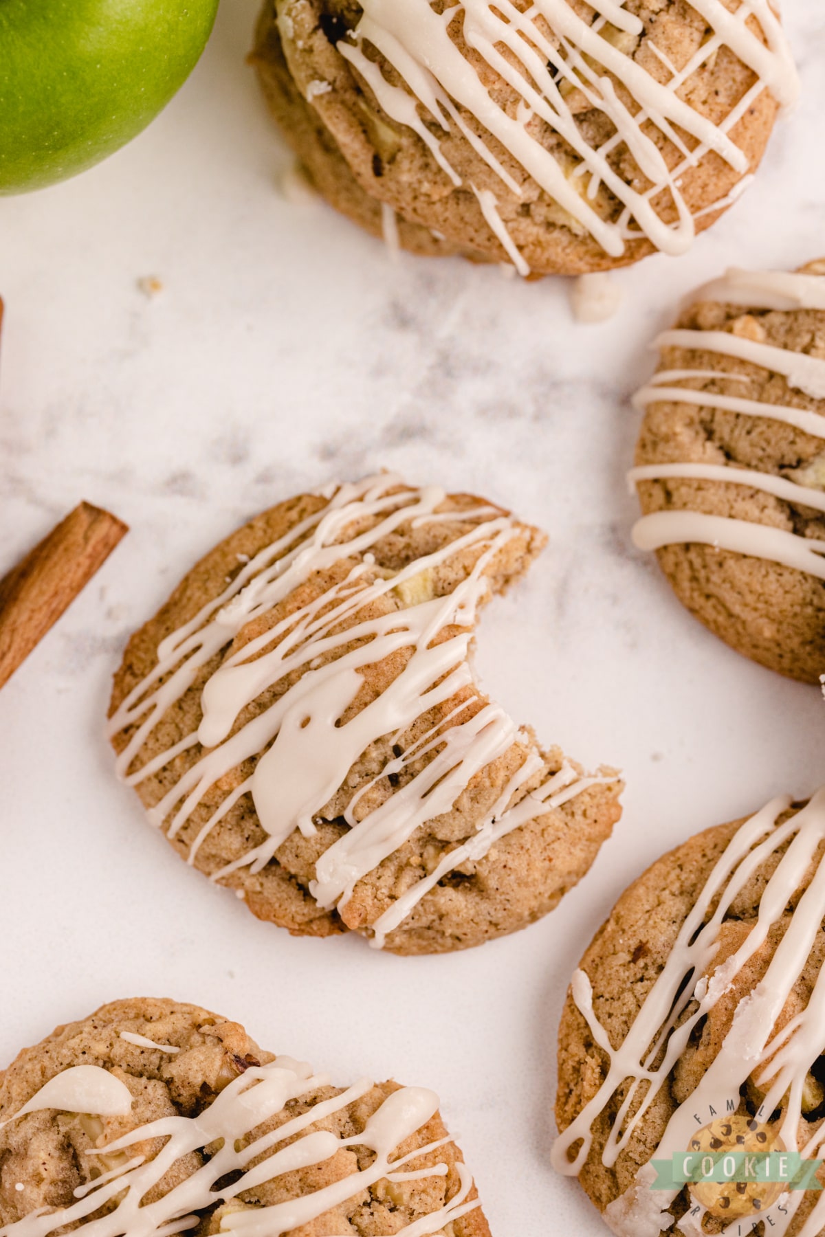 Apple cookies with vanilla glaze