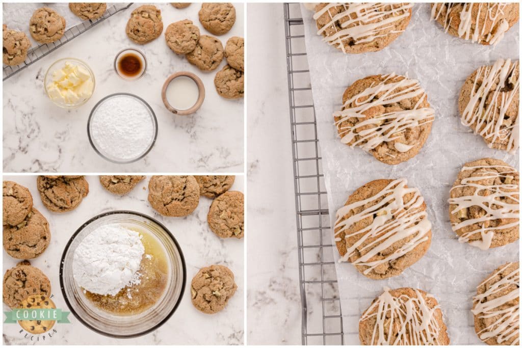 How to make simple vanilla glaze to drizzle on apple cookies