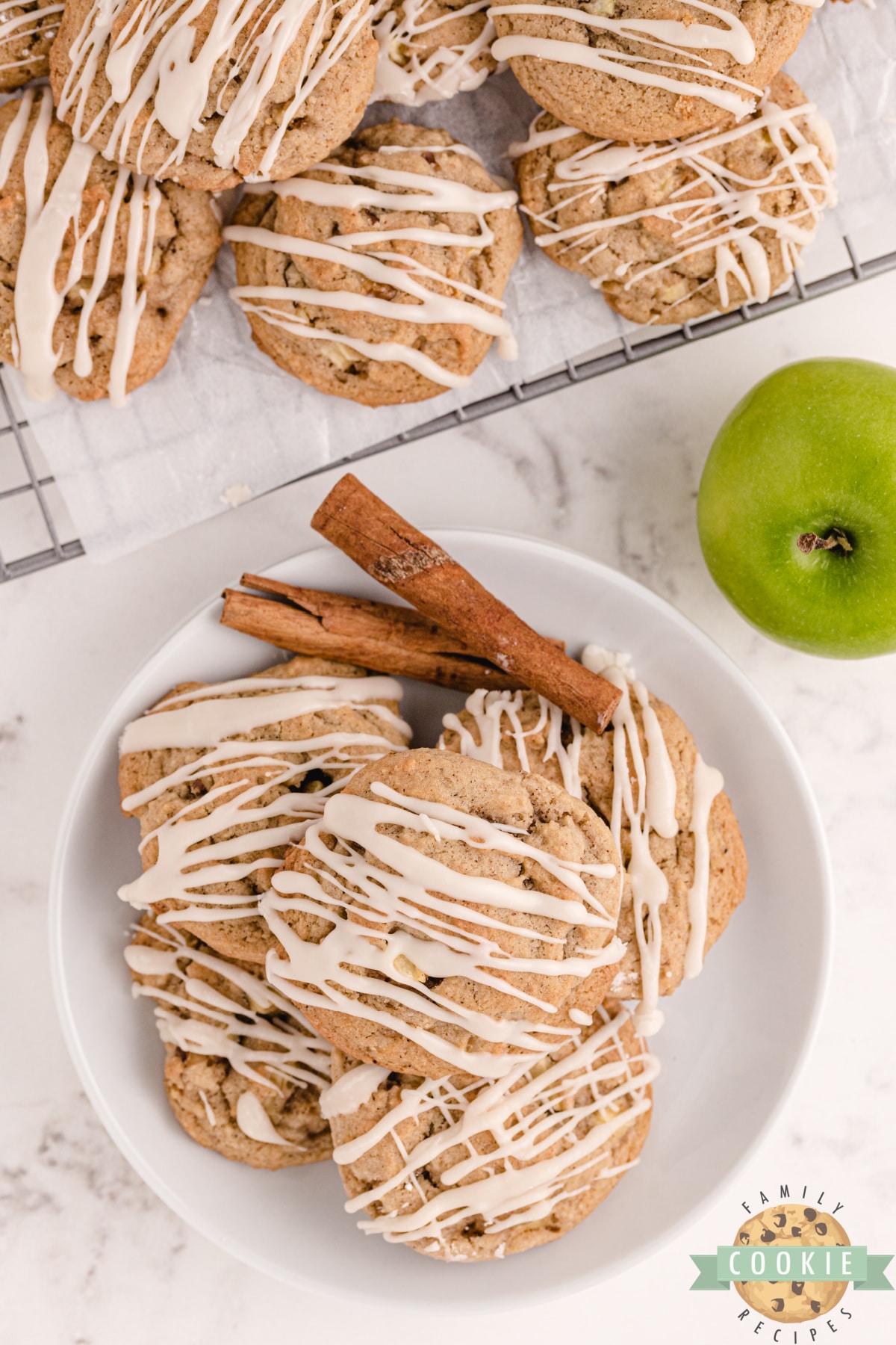 Apple cookies with vanilla glaze