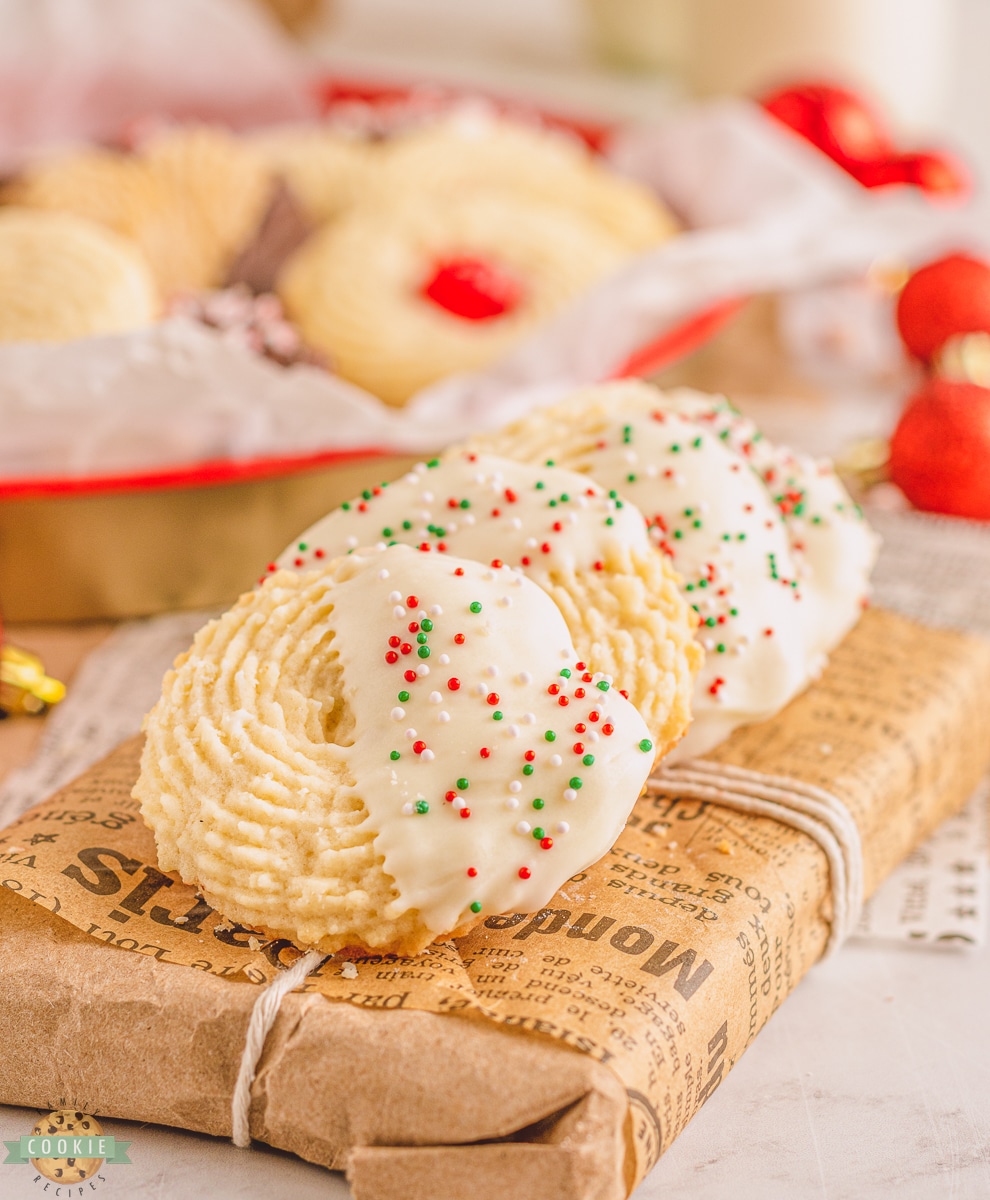 White Chocolate Dipped Butter Cookies