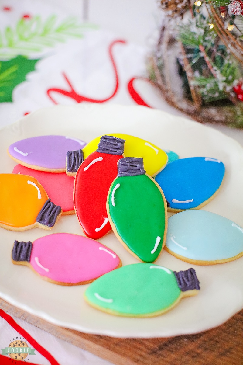 Christmas Light Bulb Cookies w/ Wilton Cookie Pan