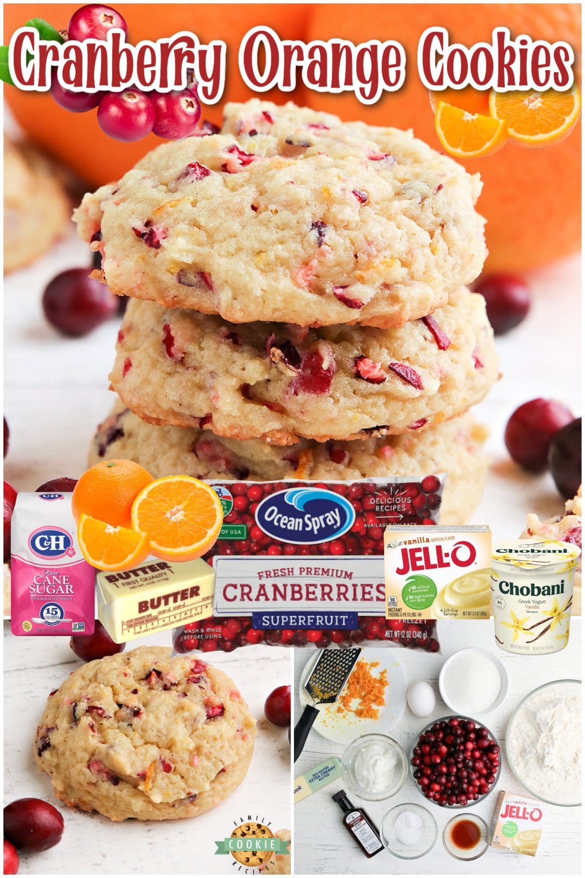 Cranberry Orange Cookies are soft, chewy and packed with orange flavor and fresh cranberries. The perfect cookie recipe for fall! 