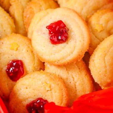 danish butter cookies in a tin