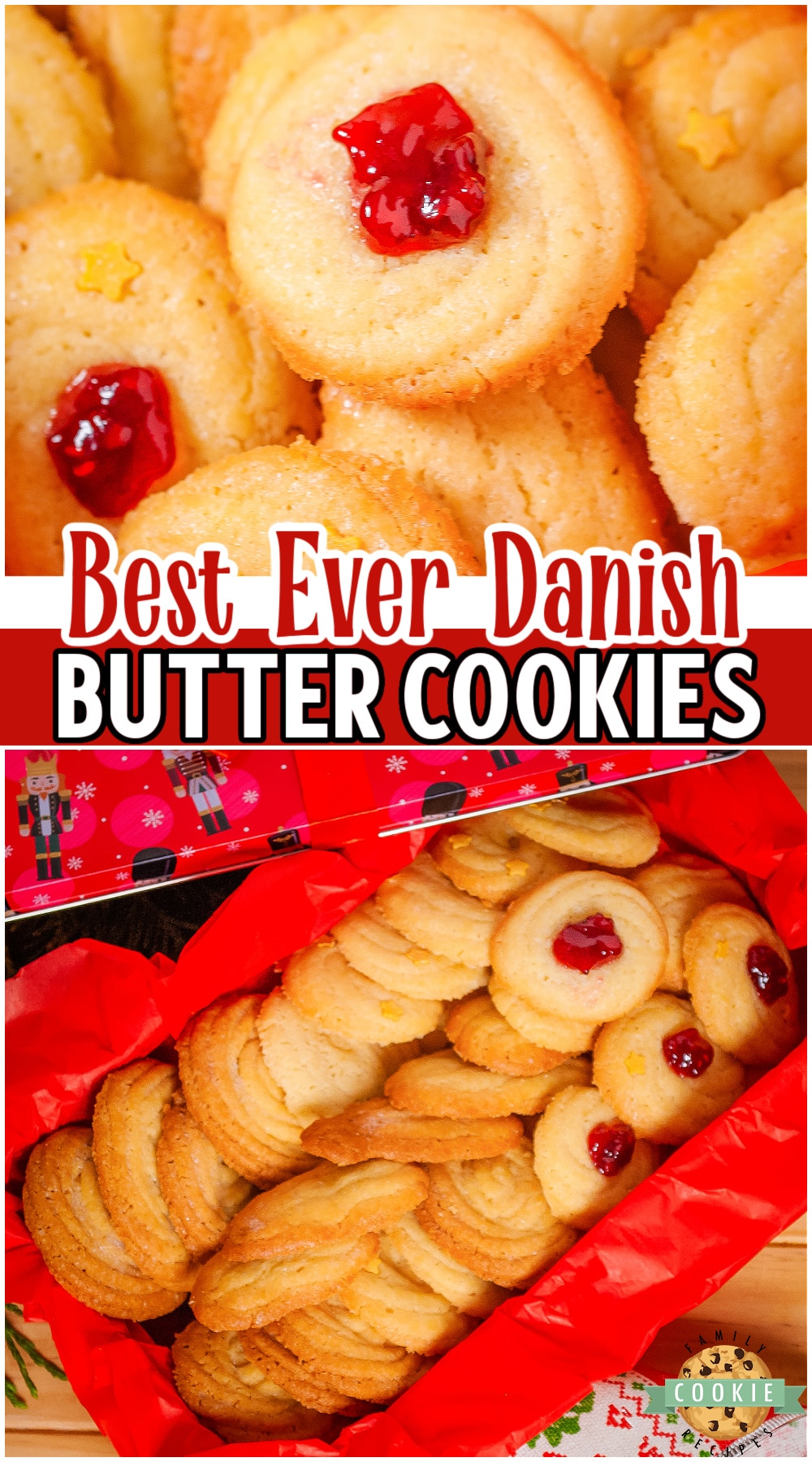Danish Butter cookies are crisp and buttery cookies made with just 5 ingredients! Make these cookies all year long to enjoy the tender sweet cookie anytime! via @buttergirls