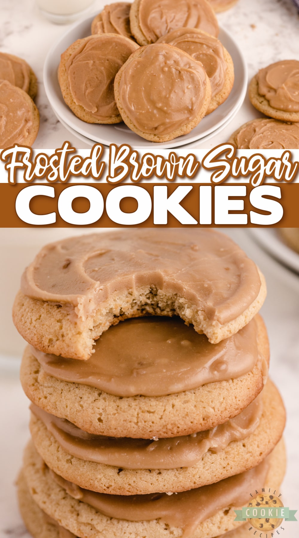 Frosted Brown Sugar Cookies are soft and chewy with a simple brown sugar frosting on top. Easy cookie recipe with a rich brown sugar flavor that is absolutely delicious! via @buttergirls