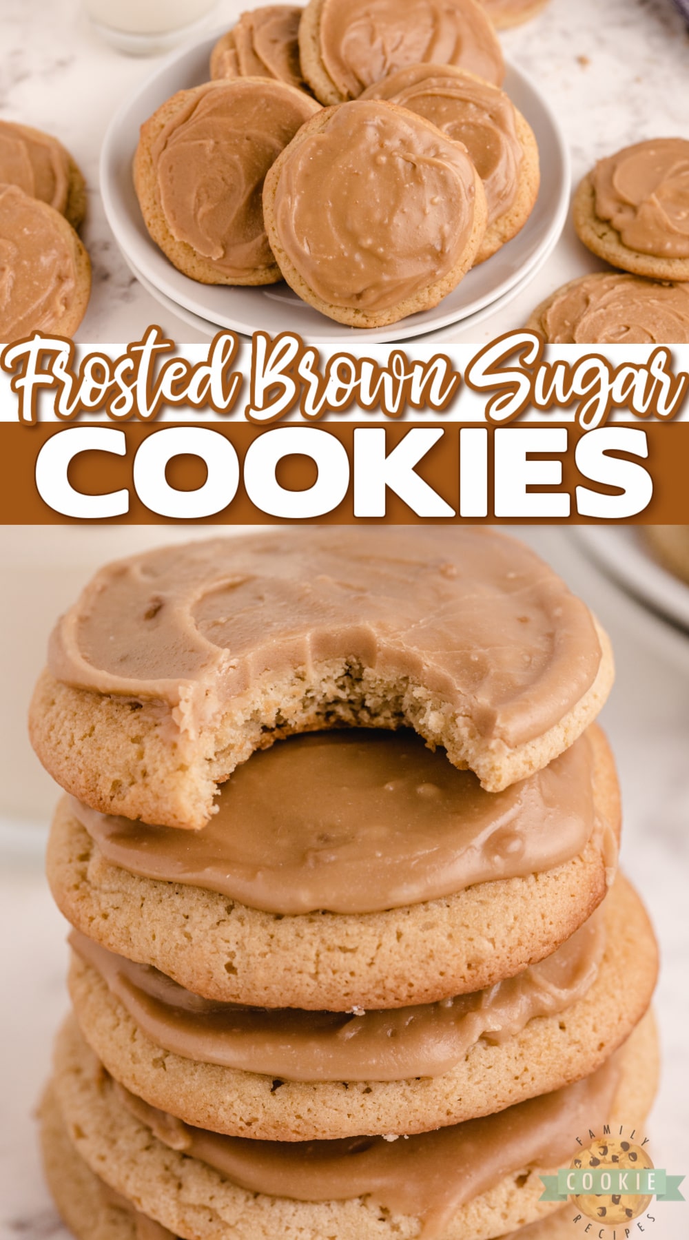 Frosted Brown Sugar Cookies are soft and chewy with a simple brown sugar frosting on top. Easy cookie recipe with a rich brown sugar flavor that is absolutely delicious! 