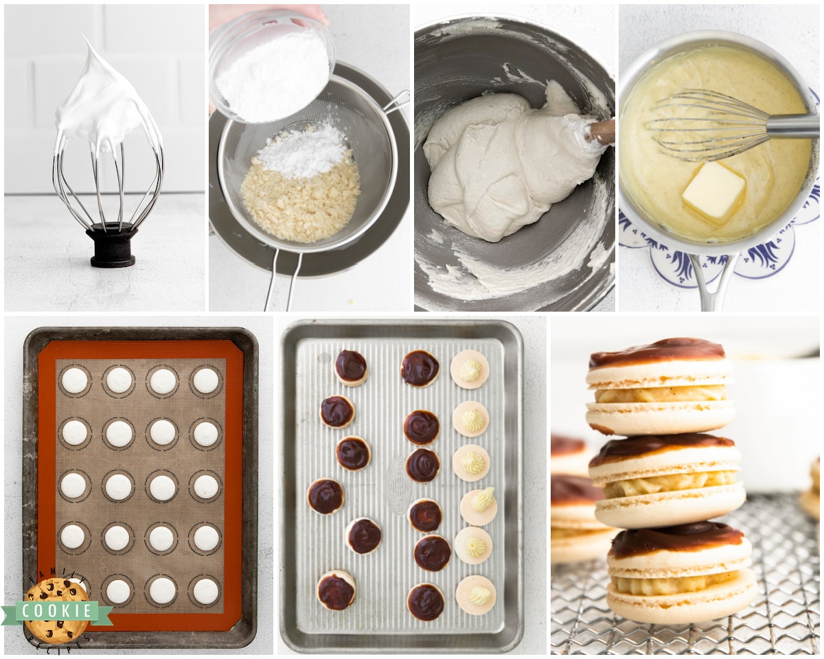 how to make Boston Cream Pie Macarons