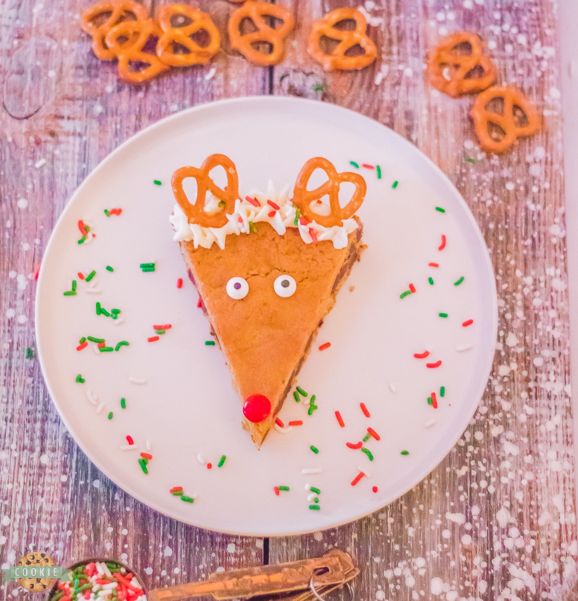 Christmas Reindeer Cookie Cake