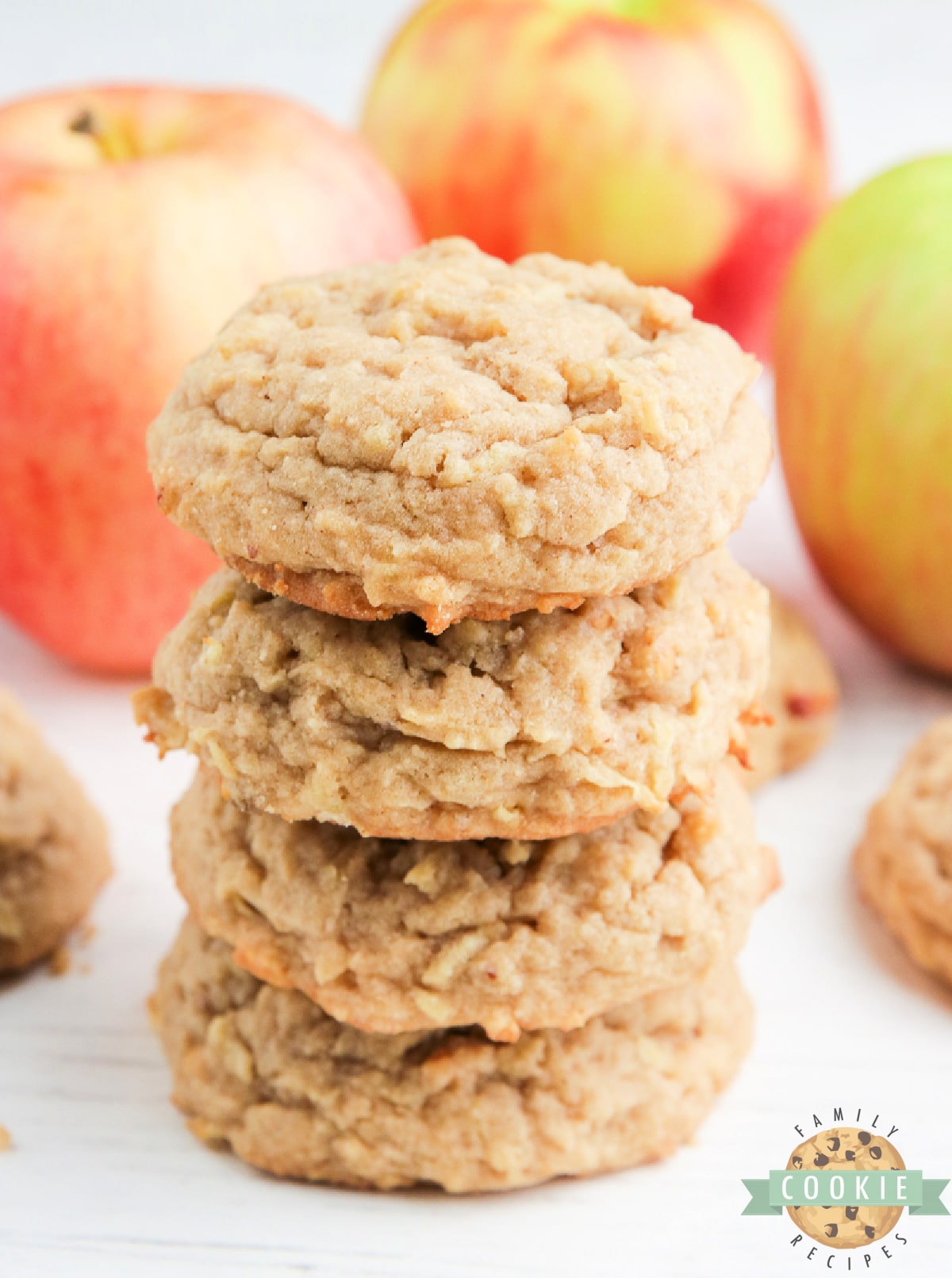 Apple Peanut Butter Cookies that are soft, chewy and packed with freshly grated apple. Delicious peanut butter cookie recipe that is even better with apples in it!