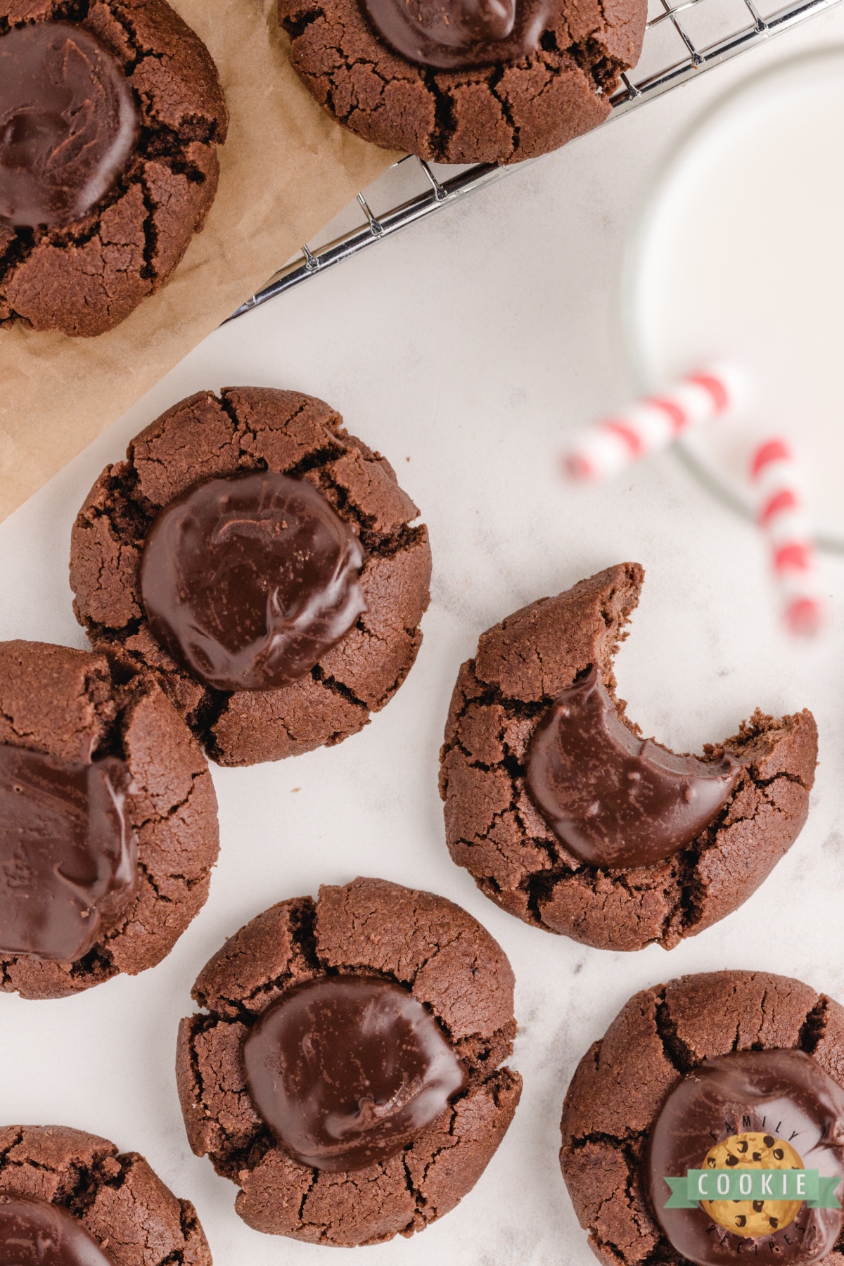 Double Chocolate Thumbprint Cookies are thick, chewy chocolate cookies filled with a creamy chocolate ganache. Perfect chocolate cookie recipe for all chocolate lovers!
