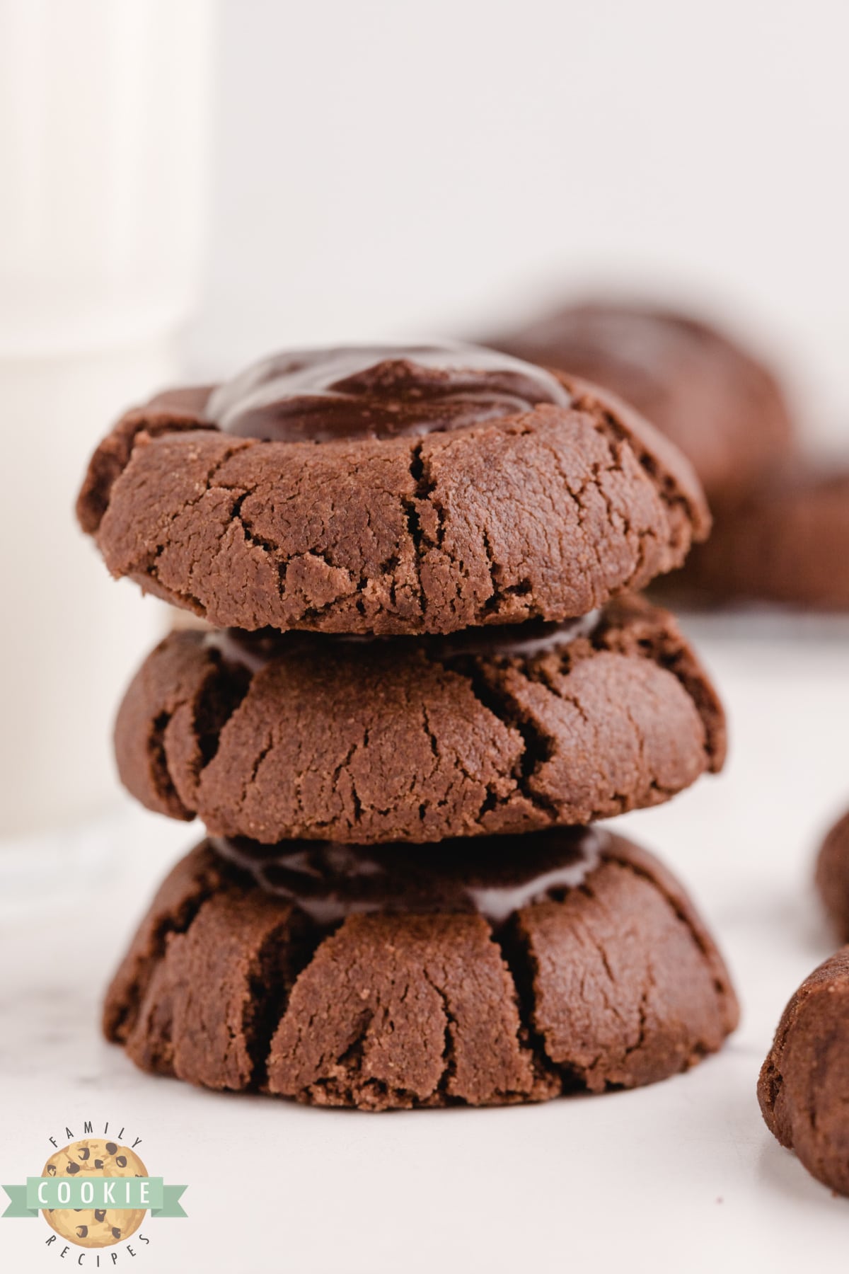 Chocolate cookies with chocolate ganache filling