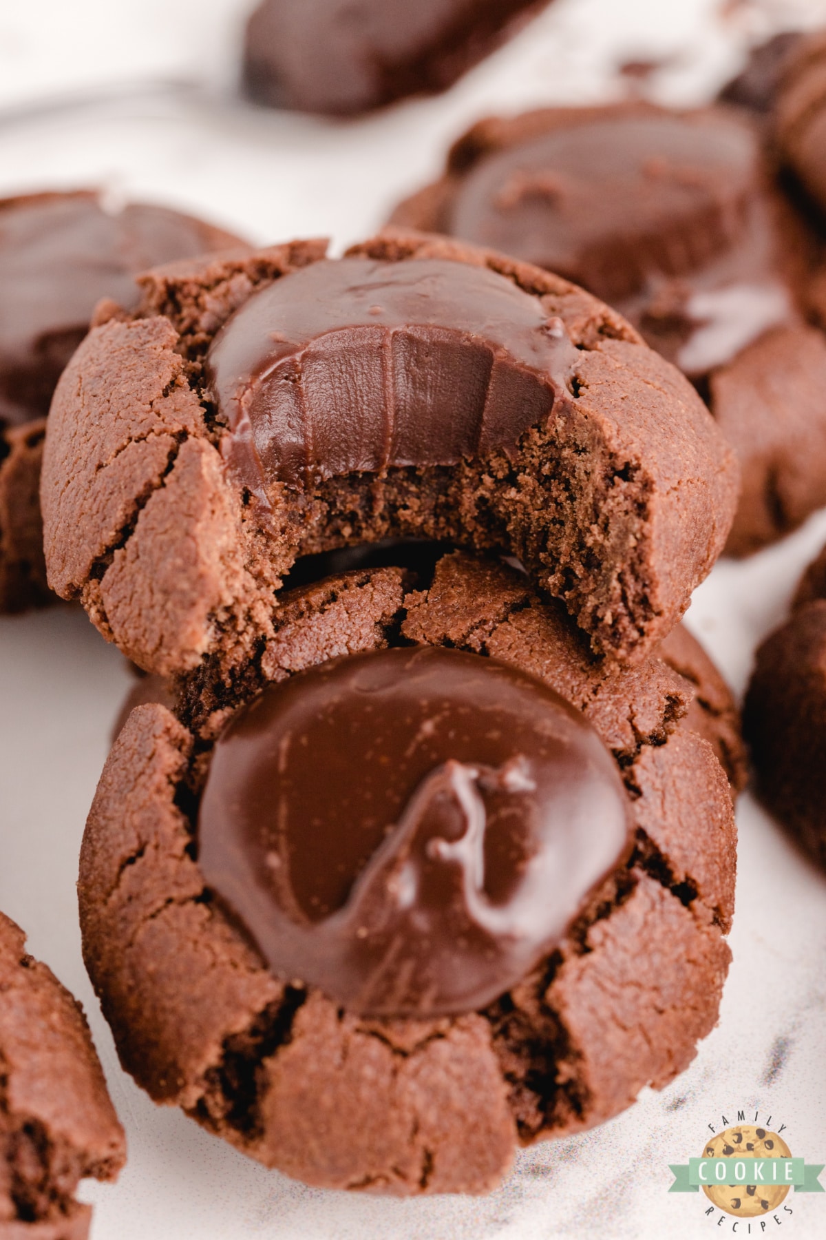 Double Chocolate Thumbprint Cookies are thick, chewy chocolate cookies filled with a creamy chocolate ganache. Perfect chocolate cookie recipe for all chocolate lovers!