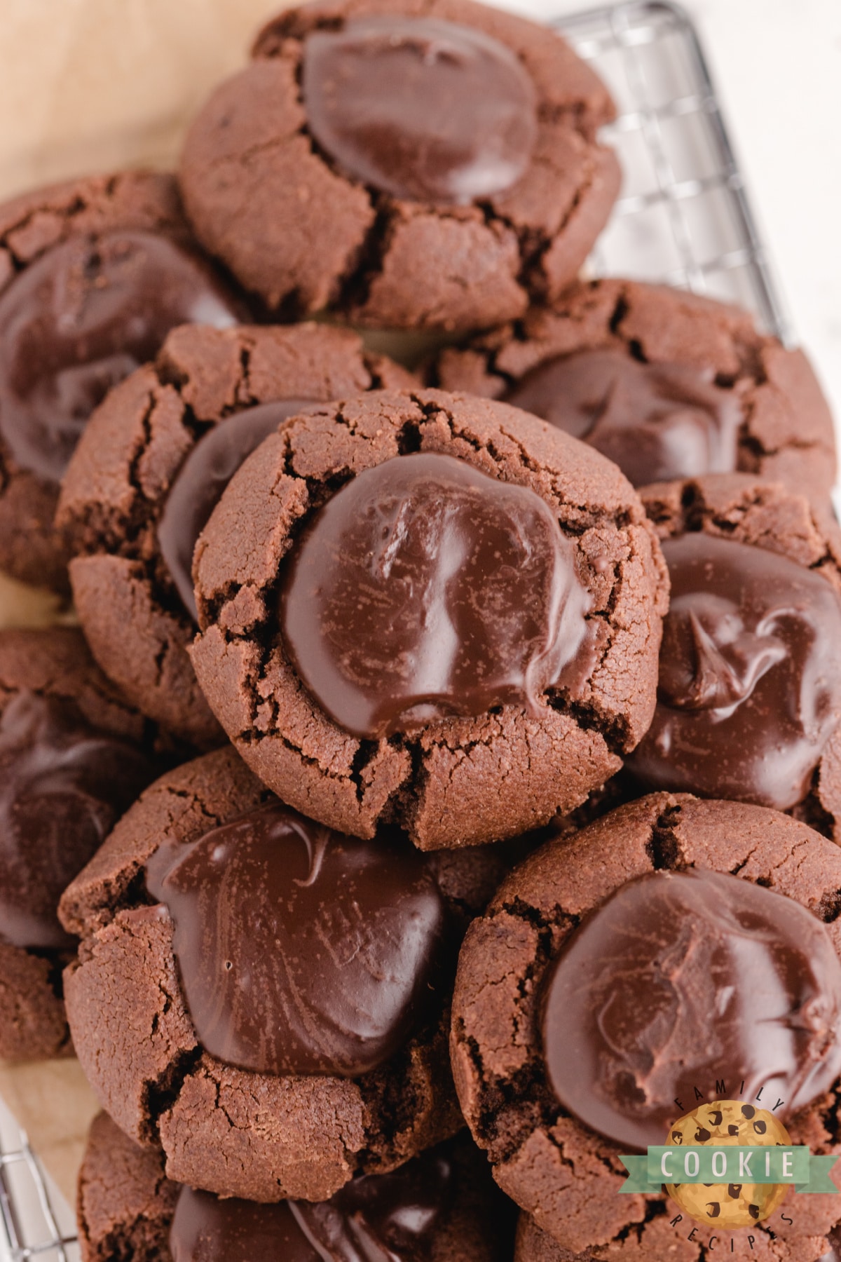 Double Chocolate Thumbprint Cookies are thick, chewy chocolate cookies filled with a creamy chocolate ganache. Perfect chocolate cookie recipe for all chocolate lovers!