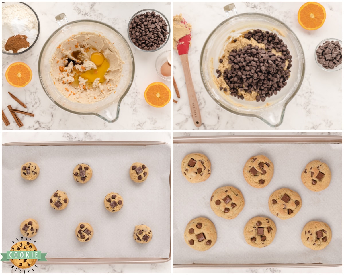 how to make orange cinnamon chocolate chip cookies