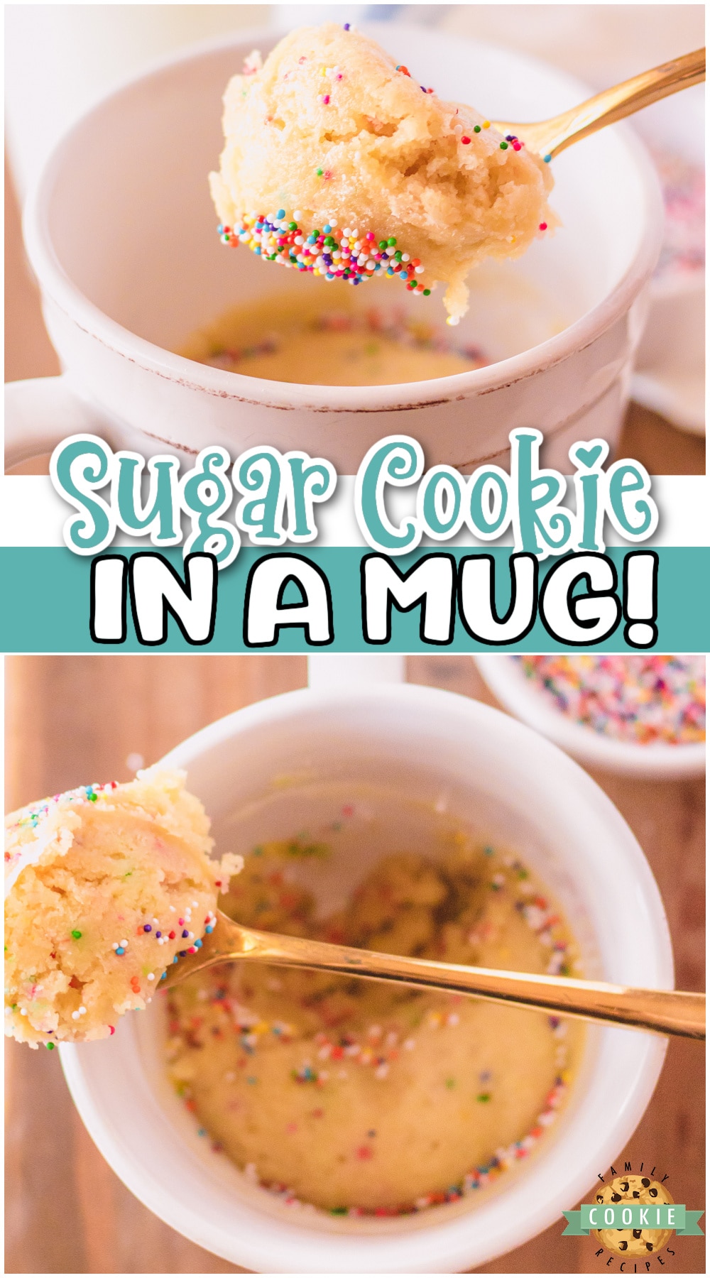 Sugar Cookie In a MUG recipe for when you just want a cookie, fast! Quick & easy warm sugar cookie done in minutes & made in a mug in the microwave!