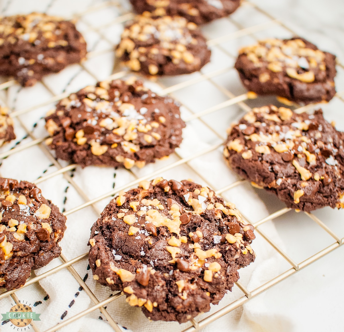 loaded chocolate toffee cookies