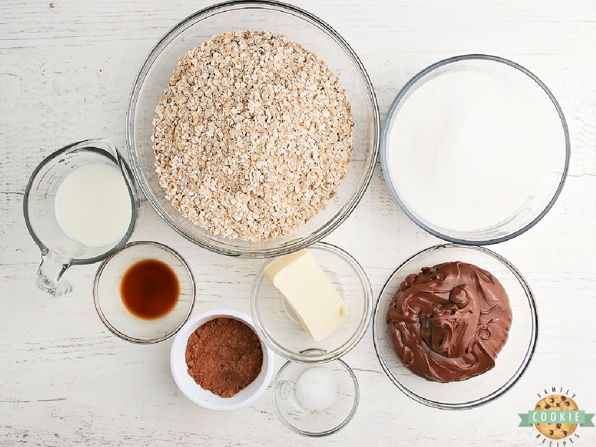 Ingredients in Nutella No Bake Cookies