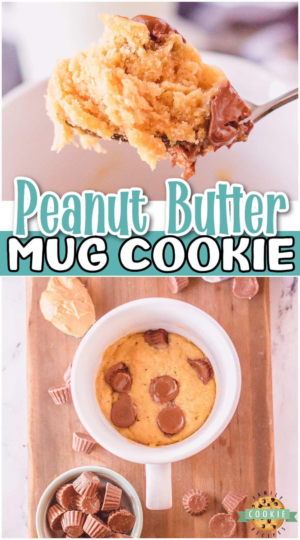 Peanut Butter Cookie in a Mug is a quick & tasty single serving treat to enjoy when your sweet craving strikes! This Cookie in a Mug recipe is ready in just 6 minutes, there is nothing better than that! 