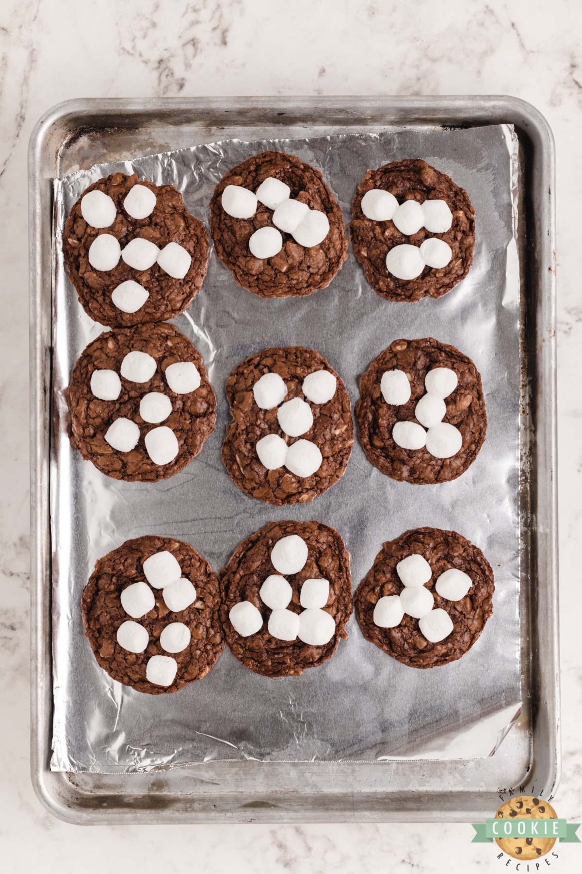 Rocky Road cookies with chocolate, almonds and marshmallows 