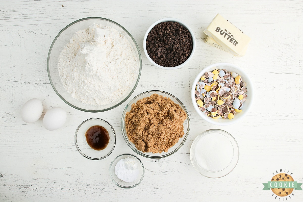 Ingredients in Cadbury Mini Egg Cookies