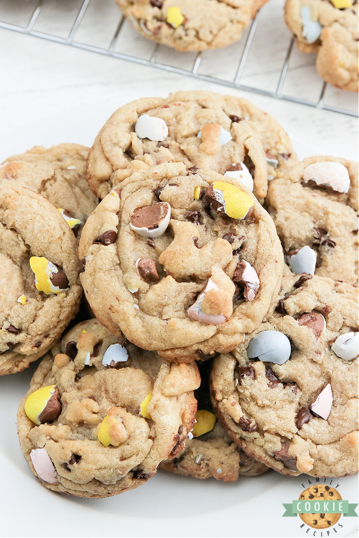 Chocolate chip cookies with Cadbury Mini Eggs