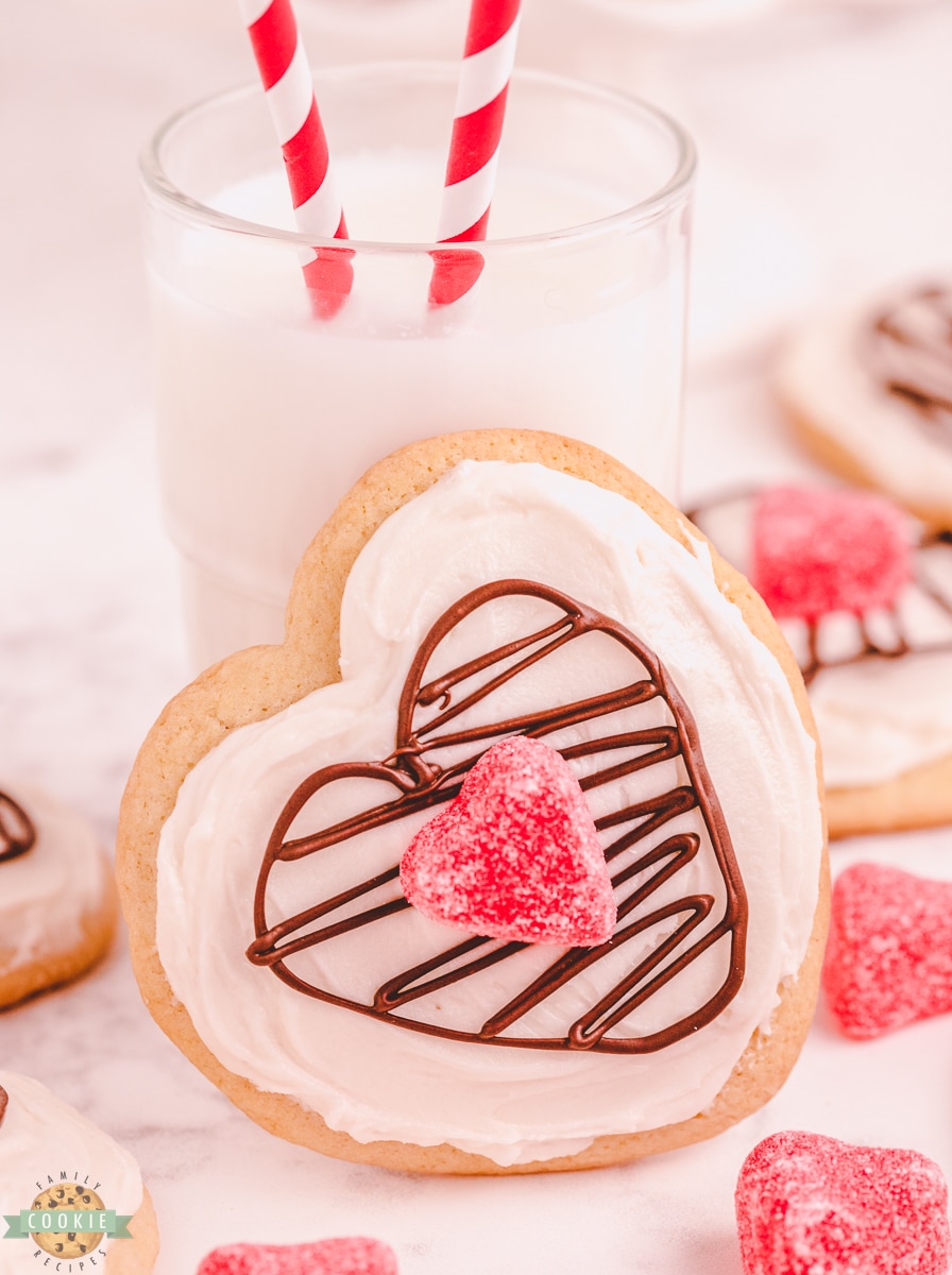 Valentine's Day cookies with chocolate hearts