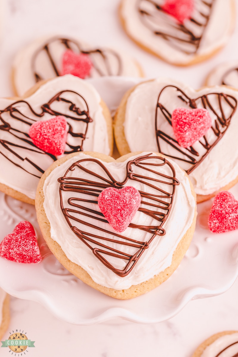 Chocolate Heart Valentine's Sugar Cookies