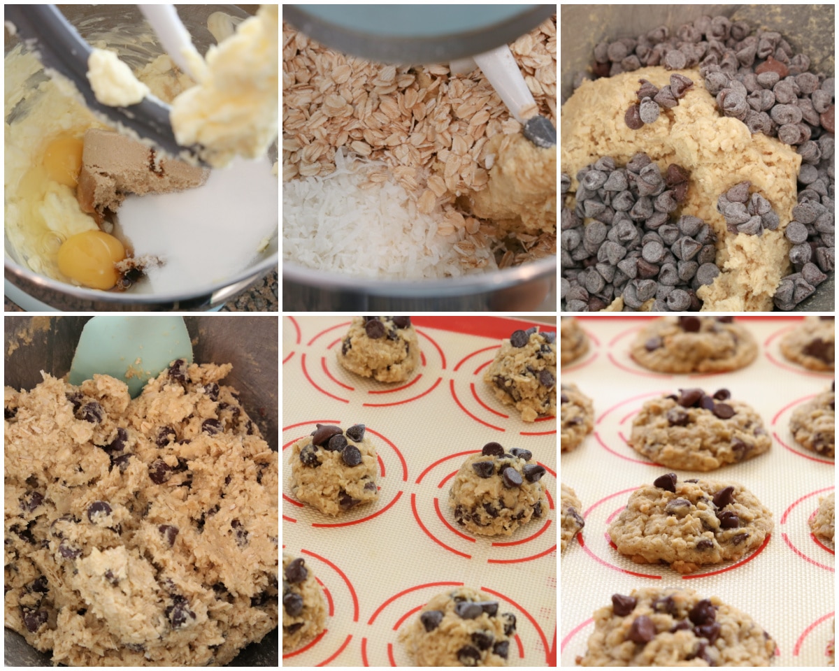 how to make chocolate chip coconut oatmeal cookies
