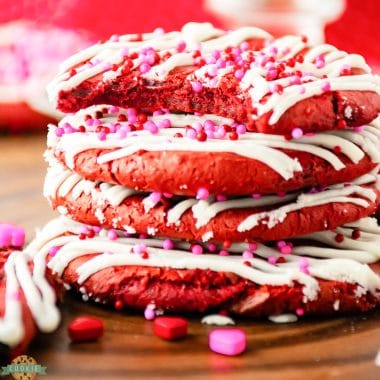 Red Velvet Valentines Cake Mix Cookies