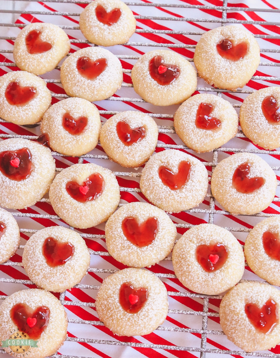 Sweetheart Valentine Thumbprint Cookies.