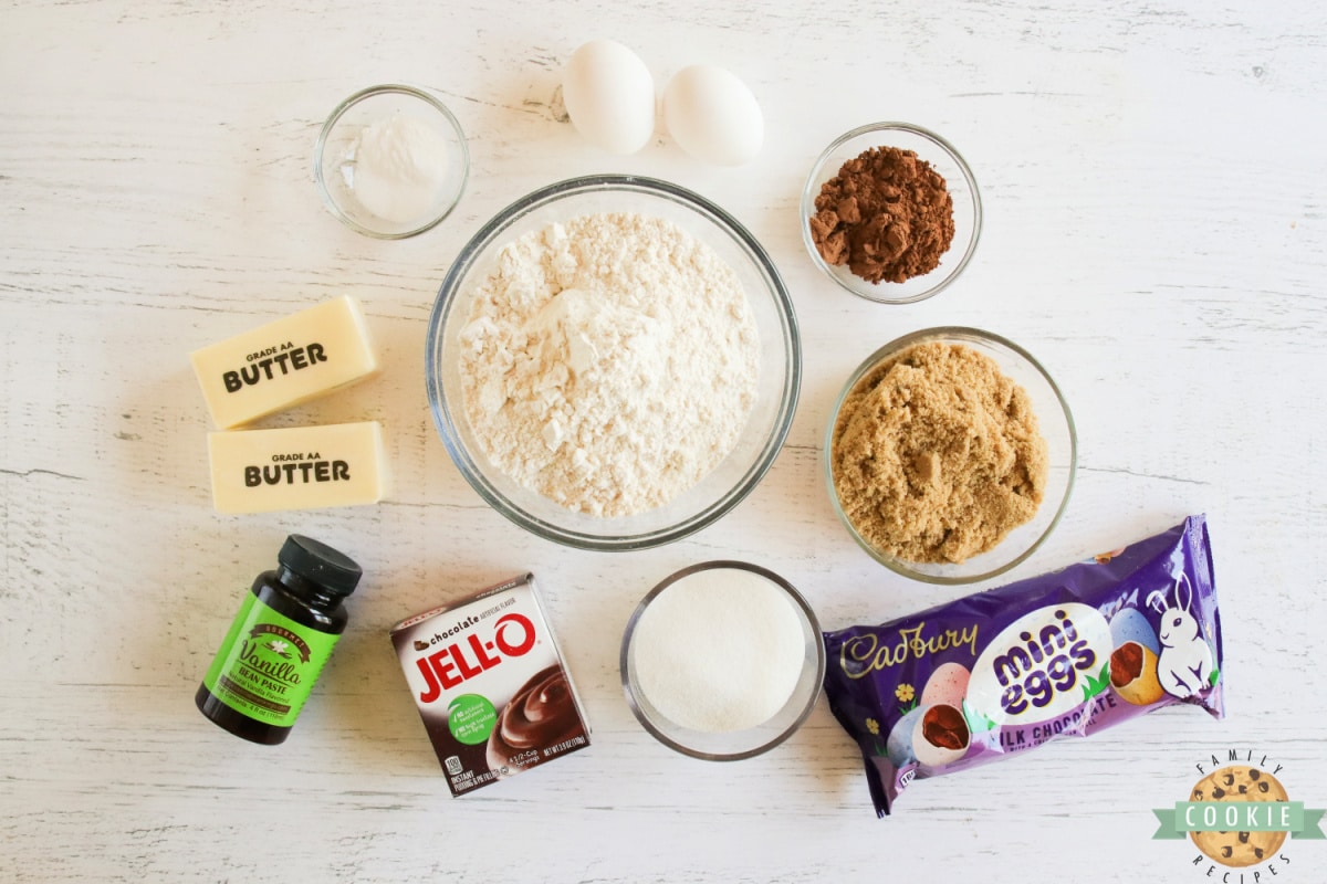 Ingredients in Cadbury Mini Egg Chocolate Cookies