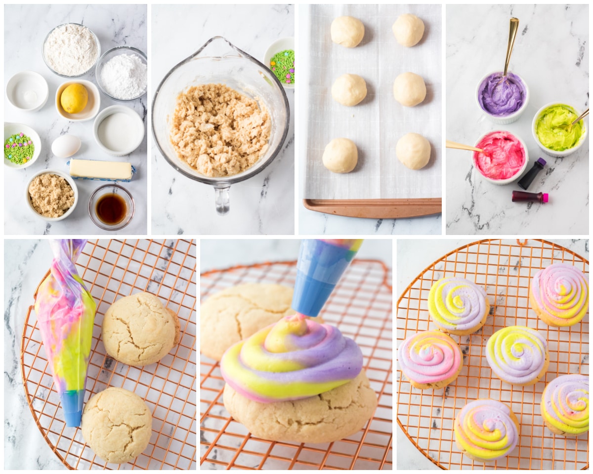how to make giant frosted lemon Easter cookies