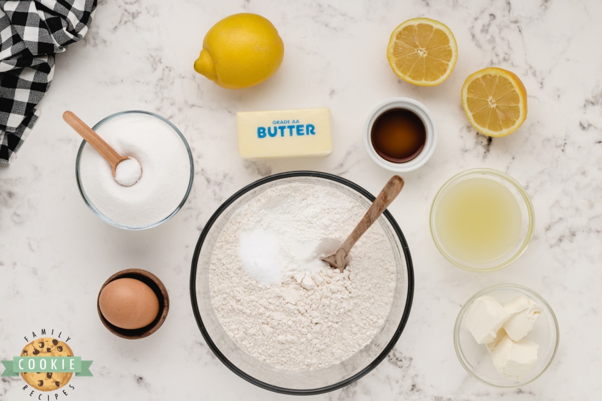 Ingredients in Lemon Cream Cheese Cookies